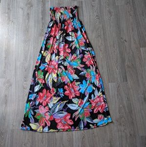 BooHoo Strapless Floral Maxi Dress